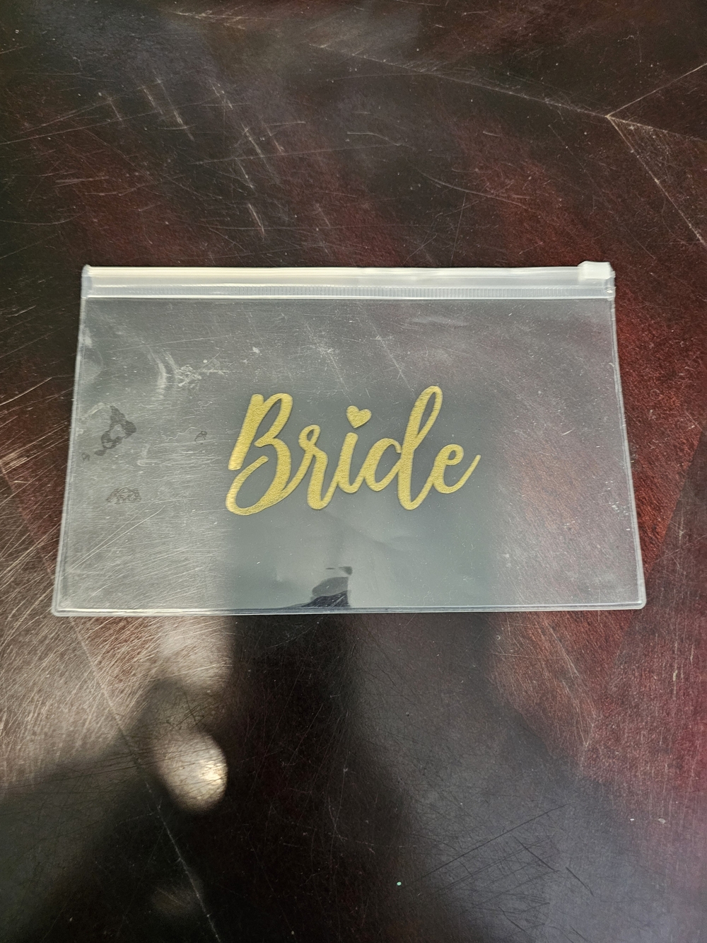 Bride Gold Script Zipper Pouch